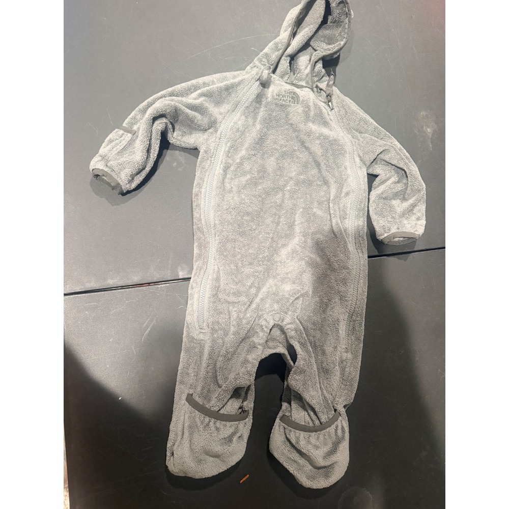 The North Face Fleece Bunting Infant 6-12M Grey Soft Warm Minimalist Double Zip